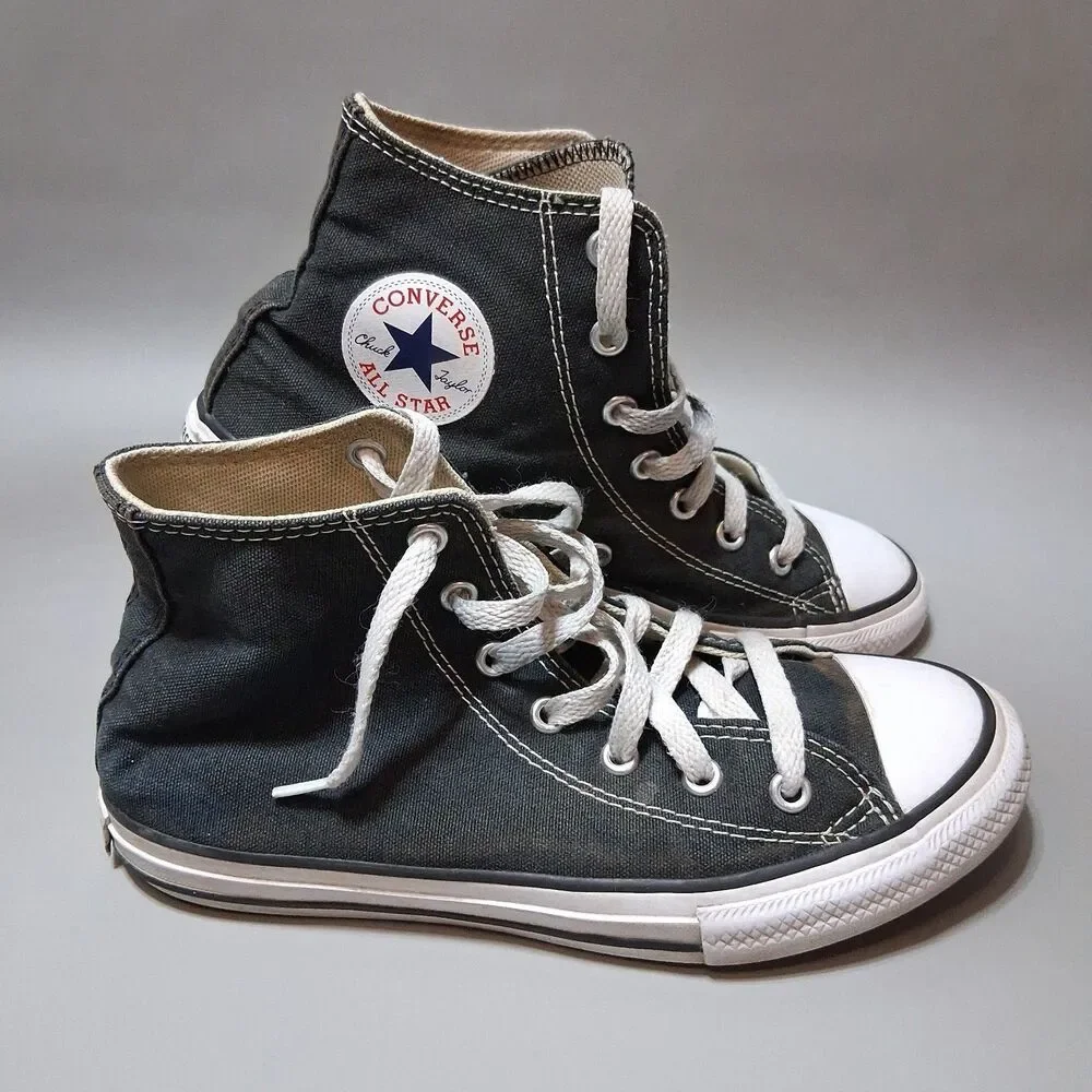 Converse Chuck Taylor All Star‎ High Top Black Canvas Shoes Youth 3 3J231